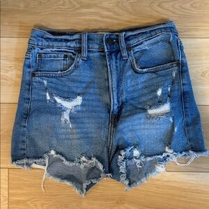 Abercrombie & Fitch Ripped Blue Jean Shorts